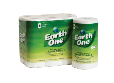 Earth One 100% recycled paper towels Earth One 100% recycled paper towels